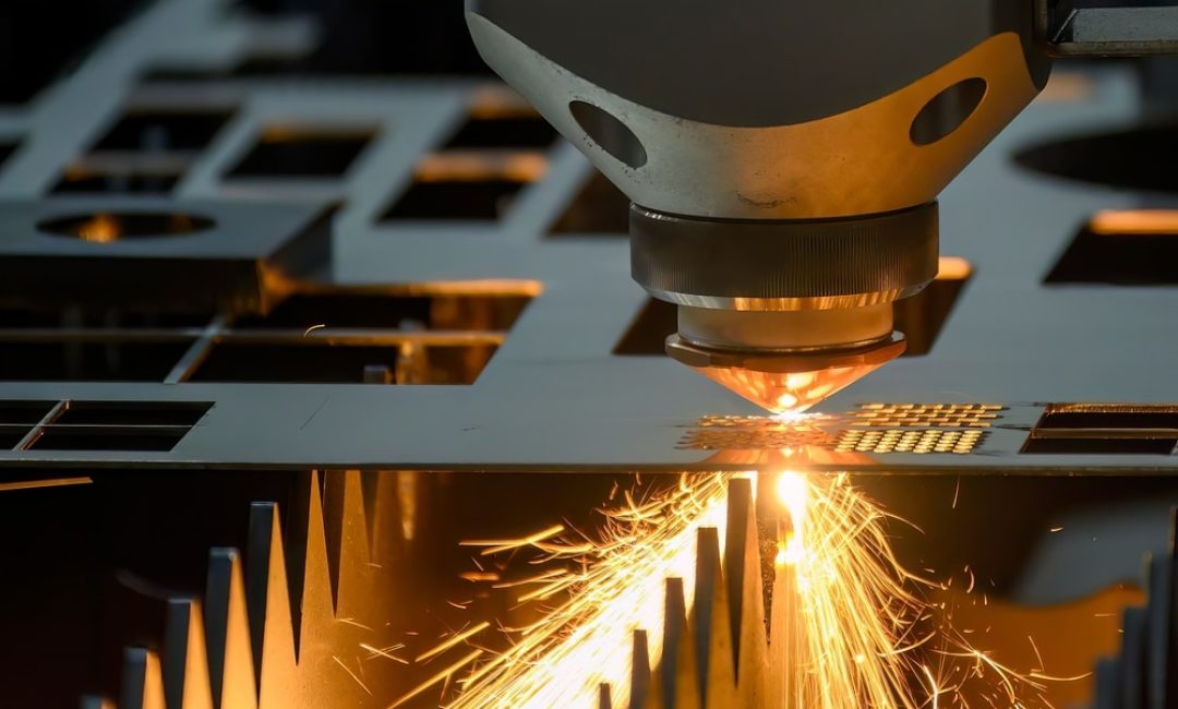 Close-up,Scene,The,Fiber,Laser,Cutting,Machine,Cutting,Machine,Cut