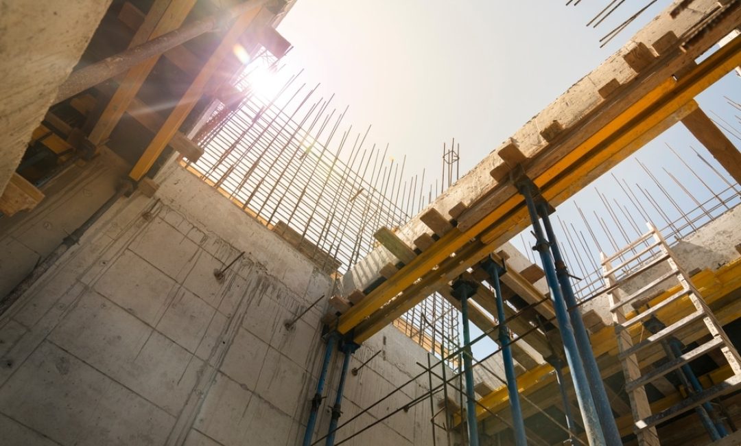 Formwork,Supports,The,Second,Floor,Of,A,Monolithic,Building.,Reinforcement