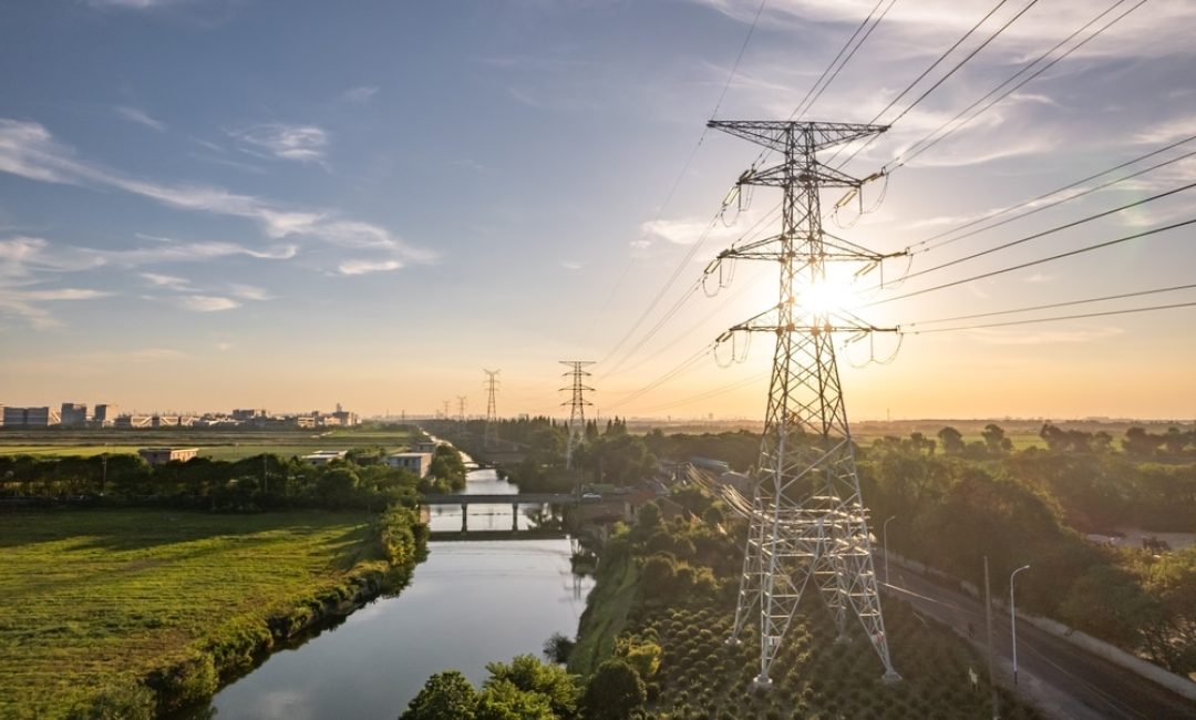 Aerial,View,Pylon,In,Power,Satation